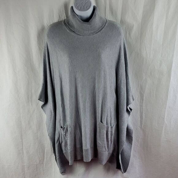 Michael Kors Women's Large Grey Turtleneck Poncho - Picture 1 of 13